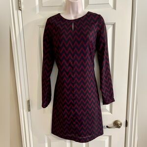 Navy Burgandy Chevron Shift Dress The Limited Size Medium